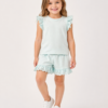 Girls Eggshell set (2) Mint Lace Summer Short Set