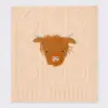 Highland Cow close Ziggle Highland Cow Cable Knit Baby Blanket