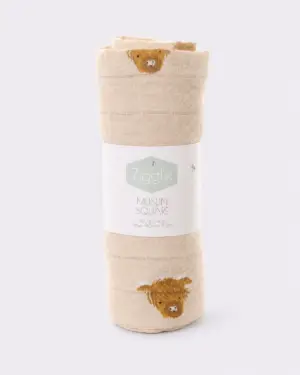 Ziggle Highland Cow Muslin Square