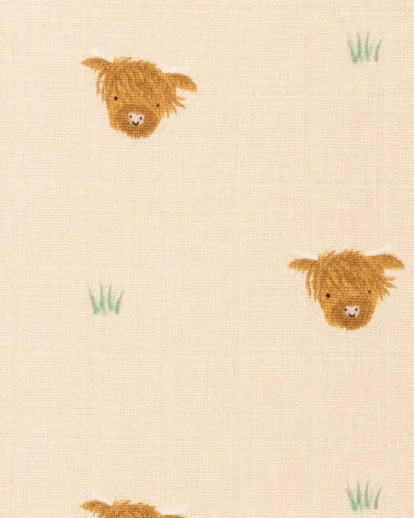 Ziggle Highland Cow Muslin Square