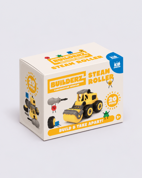 Builderz Steam Roller – 20 Piece Buildable Vehicle