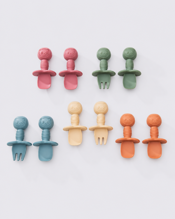 Green Island Silicone Baby Cutlery Set