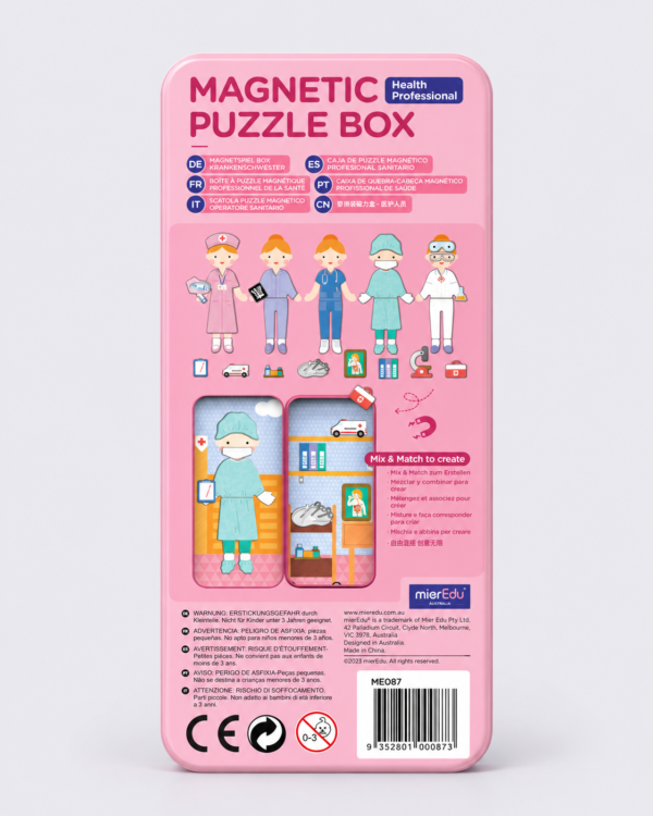 Health Professional Magnetic Puzzle Tin – 30+ Magnets back Health Professional Magnetic Puzzle Tin