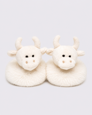 Jomanda Cream Highland Cow Slippers