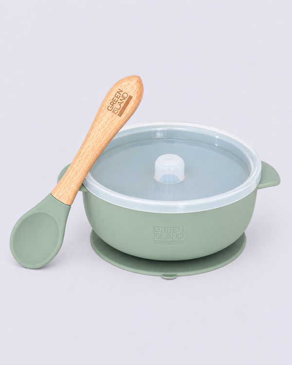 Green Island Silicone Baby Bowl & Spoon