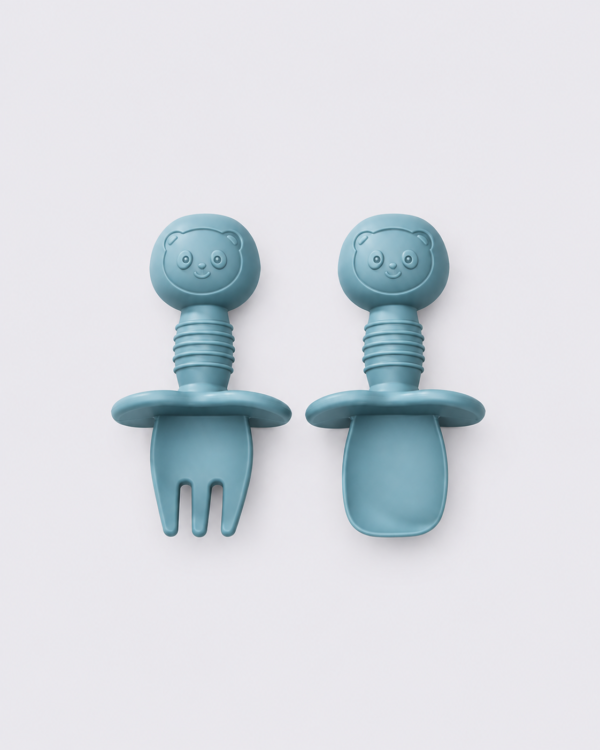 Green Island Silicone Baby Cutlery Set