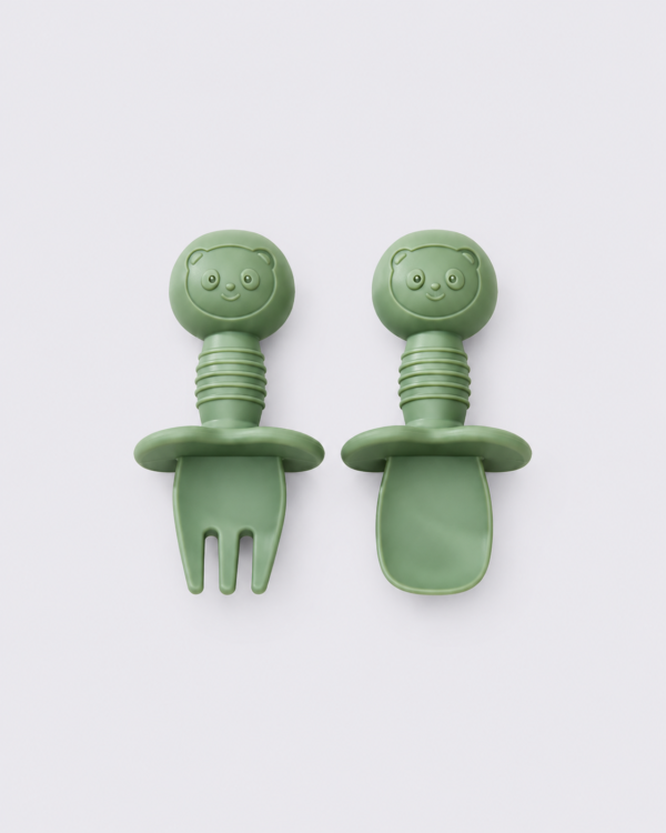 Green Island Silicone Baby Cutlery Set