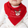 My First Christmas Reindeer Bandana Bib