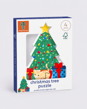 Christmas Tree Puzzle Toy Box Orange Tree Toys Christmas Tree Wooden Puzzle – 4 Pieces