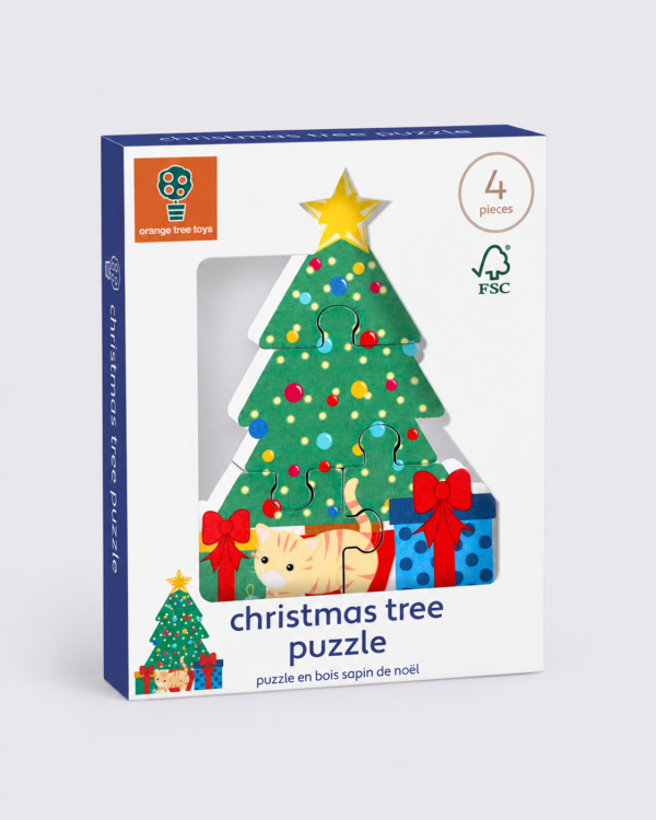 Orange Tree Toys Christmas Tree Wooden Puzzle – 4 Pieces