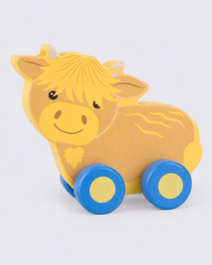 Highland Cow Wooden First Push Toy Highland Cow Wooden First Push Toy