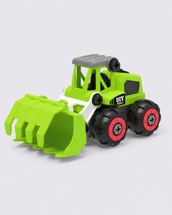 Lime Green DIY Toy Loader Builderz 2-in-1 Logger & Front Loader Set – 42 Pieces