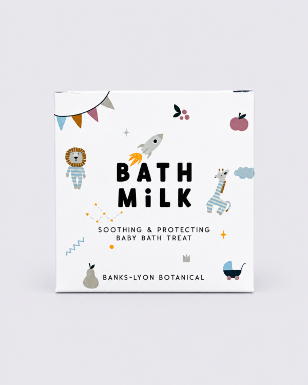 Minimalist Baby Bath Milk Box Product Shot Banks-Lyon Botanical Bath Milk