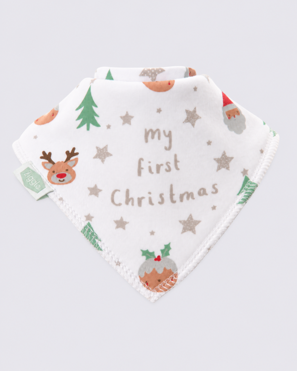 My First Christmas Baby Bib My First Christmas White Bandana Bib