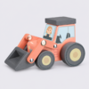 Pastel Coral Wooden Front Loader Toy Orange Tree Toys Wooden Farm Loader Tractor