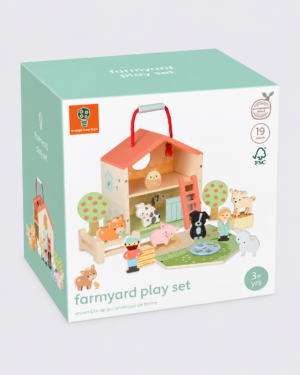 Pastel Farmyard Play Set Packaging Orange Tree Toys Farmyard Play Set – 19 Pieces