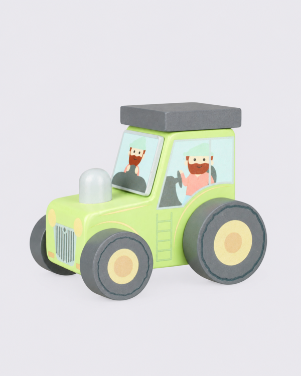 Pastel Wooden Toy Tractor Orange Tree Toys Wooden Farm Tractor