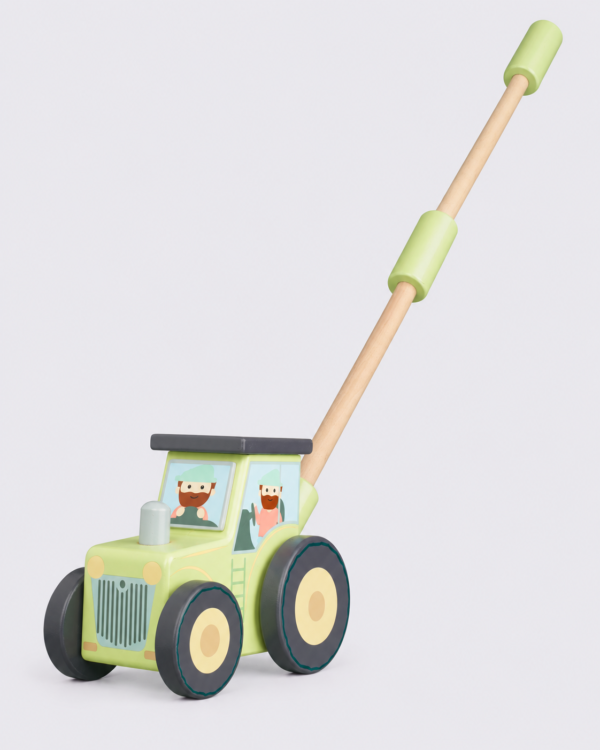 Orange Tree Toys Wooden Tractor Push Along