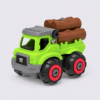 Toy DIY Logging Truck on Pale Lavender Background Builderz 2-in-1 Logger & Front Loader Set – 42 Pieces
