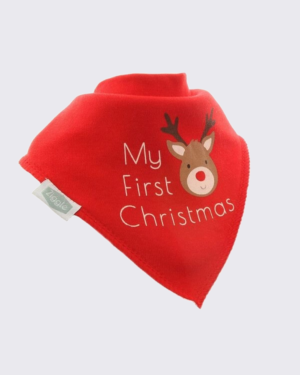 My First Christmas Reindeer Bandana Bib